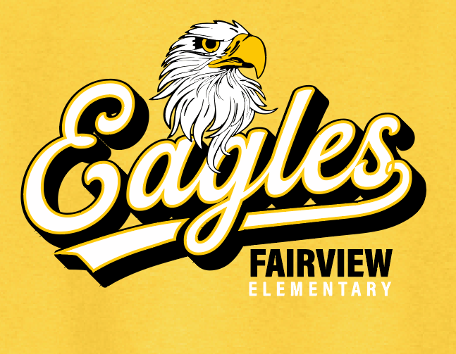 Fairview "Eagles Script" Design Gildan S/S T-shirt (yellow)