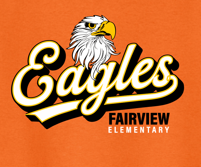 Fairview "Eagles Script" Design Gildan S/S T-shirt (orange)