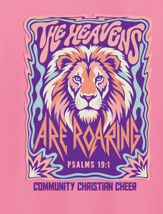 CCS Cheer "ROAR" Design Gildan Crewneck Sweatshirt (safety pink)