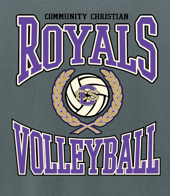 CCS Volleyball "Crest" Design Comfort Colors S/S Boxy T-shirt (pepper)