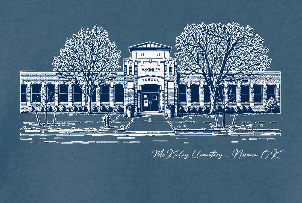 McKinley "Building" Design Port & Co Hooded Sweatshirt (blue)