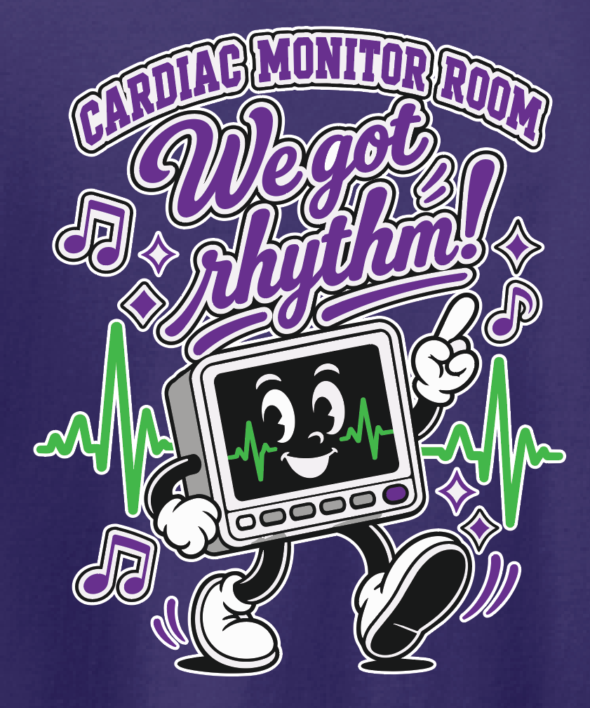 NRH Cardiac Monitor Room S/S T-shirt (purple)