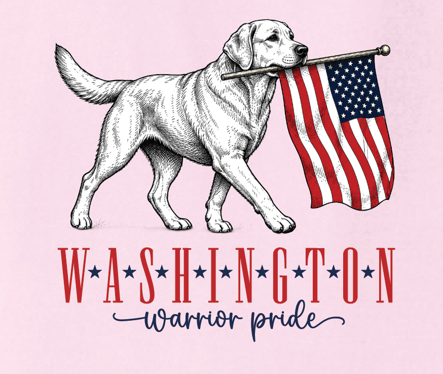 Washington High "Flag Pooch" Design Comfort Colors L/S T-shirt (blossom)