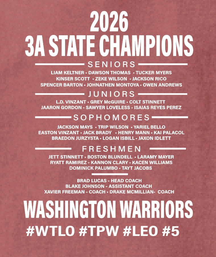 Washington Baseball "State Champion" Design Comfort Colors S/S T-shirt