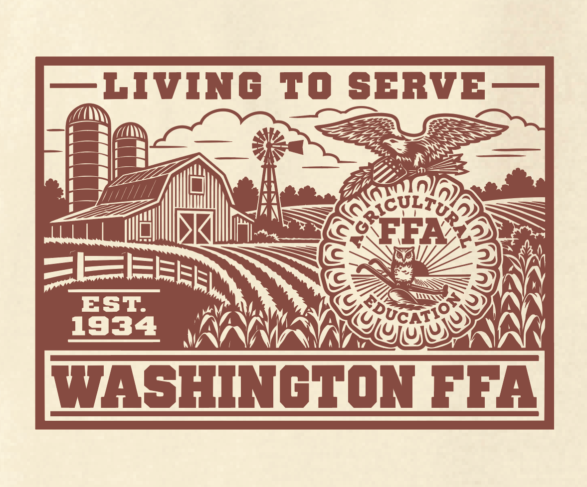 Washington FFA "Living to Serve" Design Comfort Colors S/S T-shirt (ivory)