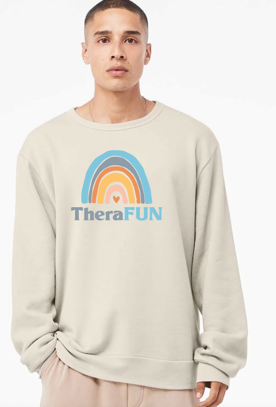 TheraFun "Logo" Design Soft Sponge Fleece Unisex Sweatshirt (dust)(reg)