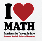 Transformative Tutoring "I ♥ Math" S/S V-neck T-shirt (2 color options)