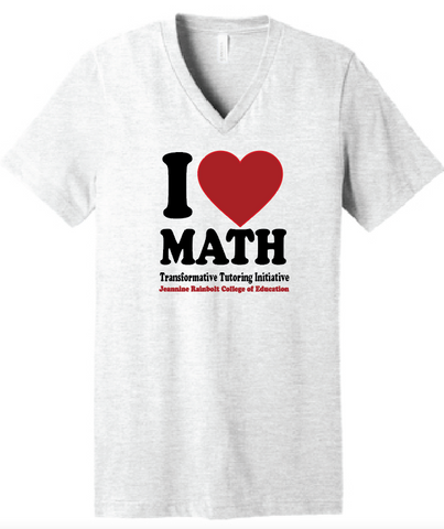 Transformative Tutoring "I ♥ Math" S/S V-neck T-shirt (2 color options)