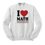 Transformative Tutoring "I ♥ Math" Crewneck Sweatshirt (2 color options)