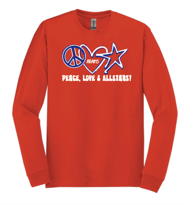 Adams "Peace, Love, Allstars" Design L/S T-shirt