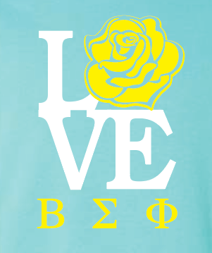 Beta Sigma Phi "Love" Design Crewneck Sweatshirt