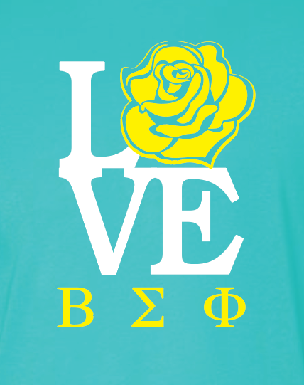 Beta Sigma Phi "Love" Design L/S T-shirt