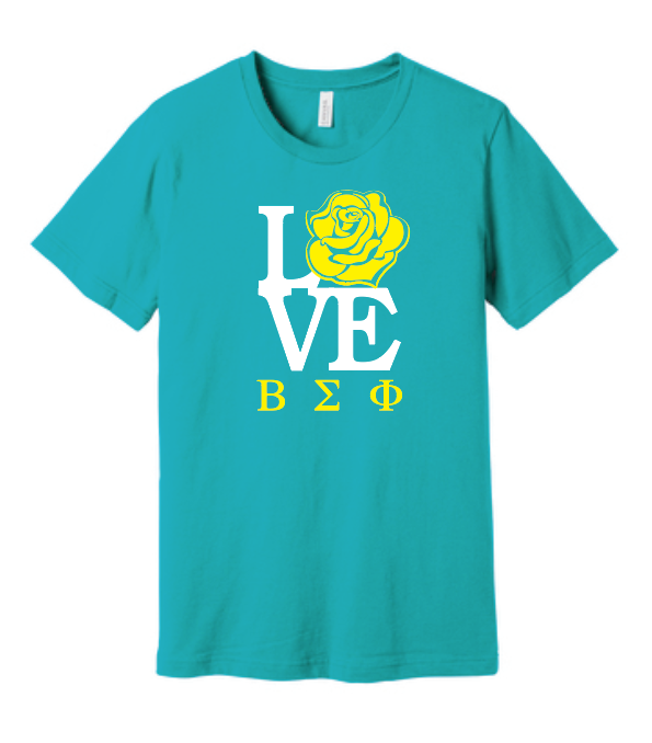 Beta Sigma Phi "Love" Design S/S T-shirt