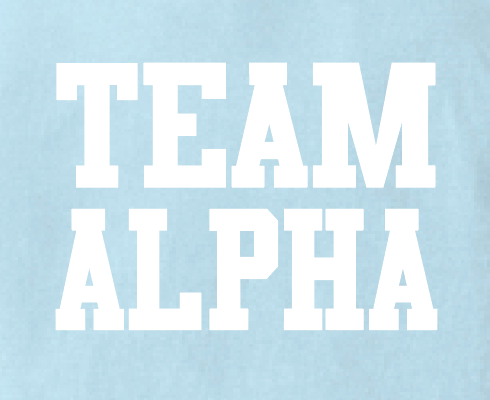 Alpha Gymnastics "Team Alpha" Design L/S T-shirt (blue)