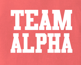 Alpha Gymnastics "Team Alpha" Design S/S T-shirt (melon)