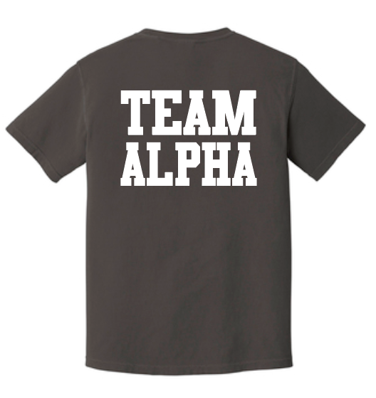 Alpha Gymnastics "Team Alpha" Design S/S T-shirt (dark grey)