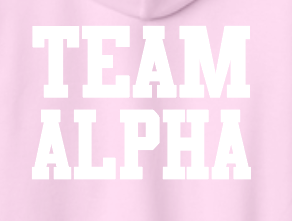 Alpha Gymnastics "Team Alpha" Design Hooded Sweatshirt (pink)