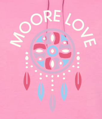 MPS Native American Ed "Moore Love" Design Hooded Sweatshirt (pink) (adult)