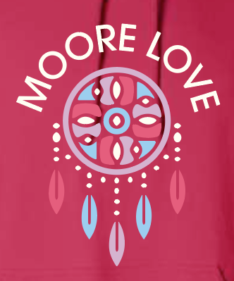 MPS Native American Ed "Moore Love" Design Hooded Sweatshirt (red) (adult)