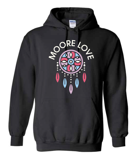 MPS Native American Ed "Moore Love" Design Hooded Sweatshirt (black) (adult)