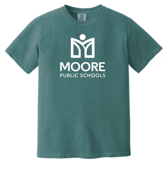 Moore Public Schools "Logo" Comfort Colors: MPS Secondary Palette S/S T-shirt (blue spruce)