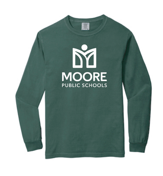 Moore Public Schools "Logo" Comfort Colors: MPS Secondary Palette L/S T-shirt (blue spruce)