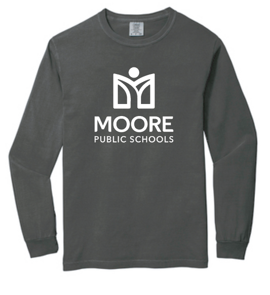 Moore Public Schools "Logo" Comfort Colors: MPS Secondary Palette L/S T-shirt (pepper)