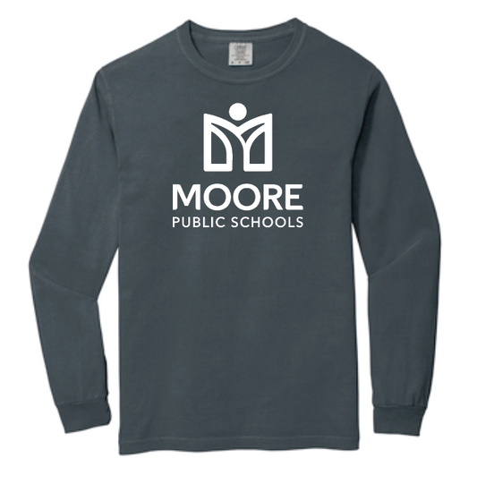 Moore Public Schools "Logo" Comfort Colors: MPS Secondary Palette L/S T-shirt (denim)