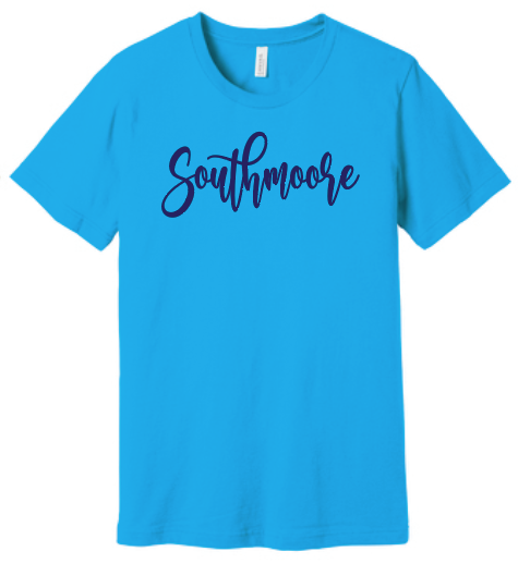 Southmoore Band "Script" Design S/S T-shirt (aqua)