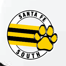 Santa Fe South~Hills ES "Paw" Design Foam Front Trucker Cap (wh/blk)