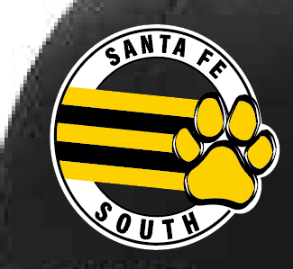 Santa Fe South~Hills ES "Paw" Design Snapback Trucker Cap (blk/wh)