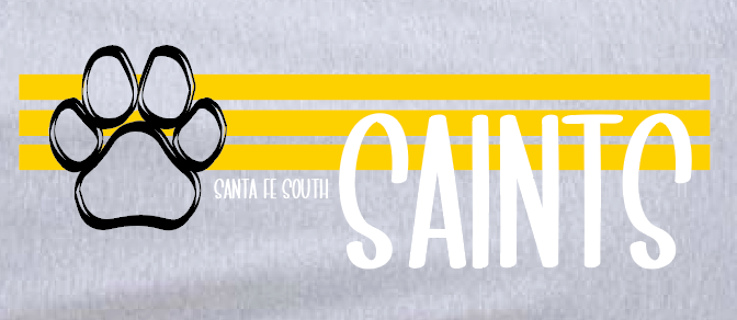 Santa Fe South~Hills ES "Paw" Design S/S Hooded Sweatshirt