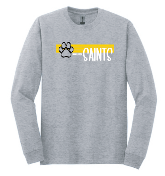 Santa Fe South~Hills ES "Paw" Design L/S Basic T-shirt