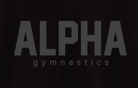 Alpha Gymnastics "Tonal Puff" Design Basic Crewneck Sweatshirt (black)