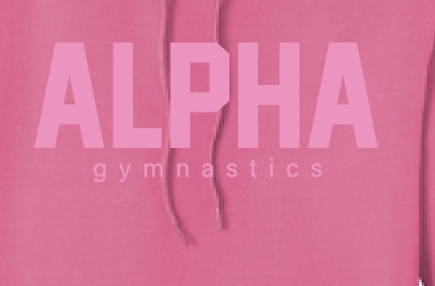 Alpha Gymnastics "Tonal Puff" Design Basic Hooded Sweatshirt (pink)