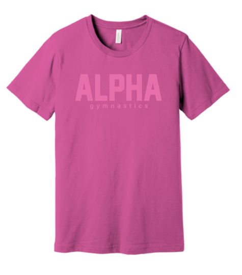 Alpha Gymnastics "Tonal Puff" Design S/S T-shirt (pink)