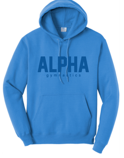 Alpha Gymnastics "Tonal Puff" Design Basic Hooded Sweatshirt (royal)