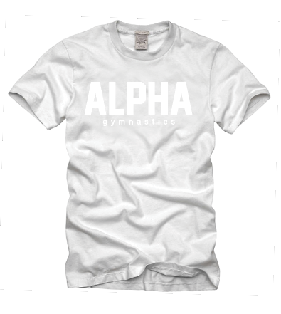 Alpha Gymnastics "Tonal Puff" Design S/S T-shirt (white)