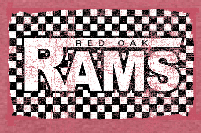 Red Oak "Rams Checkerboard" Design Crewneck Sweatshirt