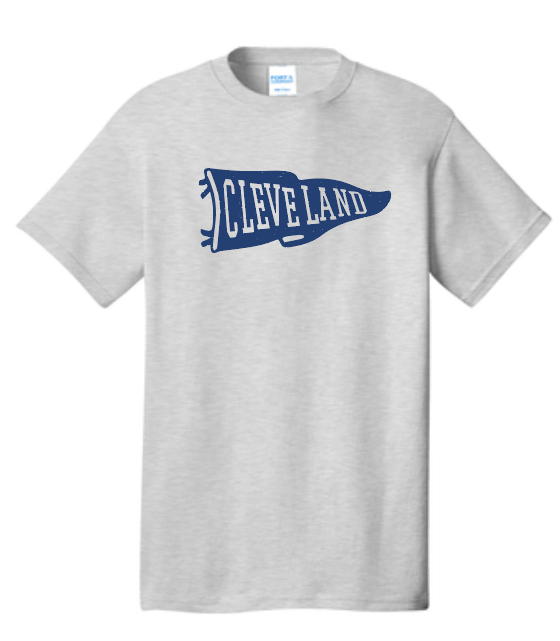 Cleveland "Pennant" Design S/S T-shirt (ash)(adult)