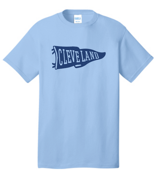 Cleveland "Pennant" Design S/S T-shirt (lt blue)(adult)