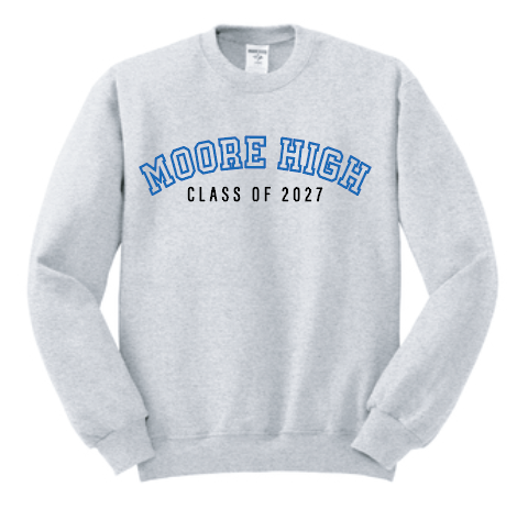 Moore High Sophomores "Arch Moore High" Design Crewneck Sweatshirt (ash)