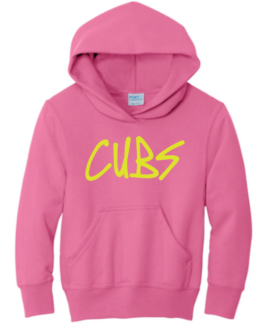 Cleveland "CUBS" Design Hooded Sweatshirt (pink)(adult)