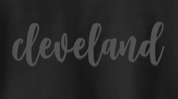 Cleveland "Puff Script" Design Crewneck Sweatshirt (black)(adult)