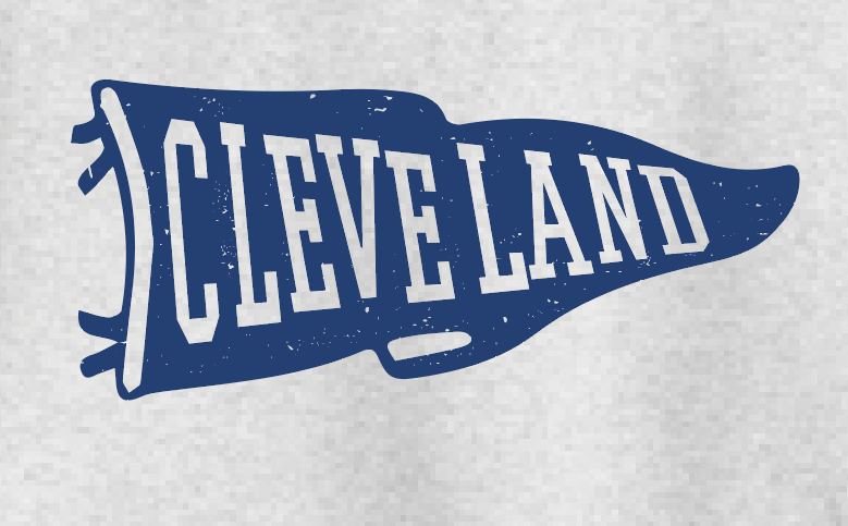 Cleveland "Pennant" Design Crewneck Sweatshirt (ash)(adult)