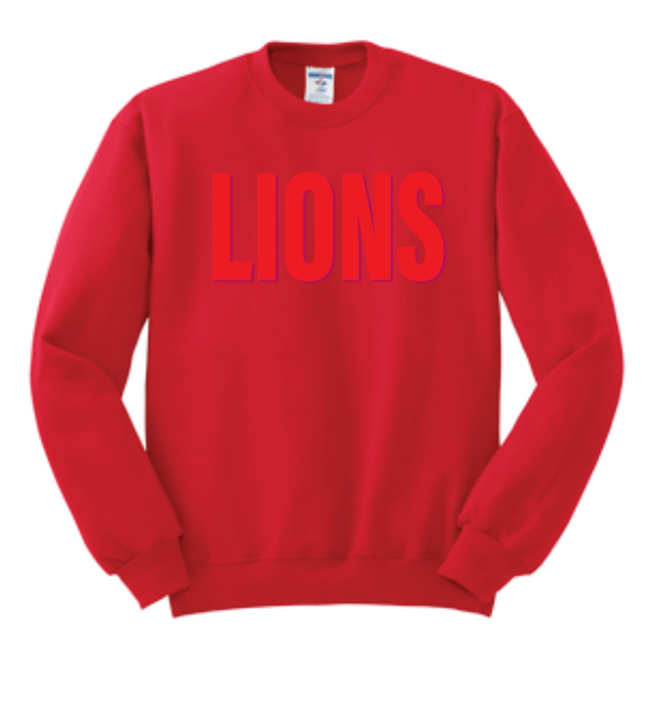 Moore Athletics "Red Puff Lions" Crewneck Sweatshirt