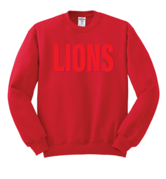 Moore Athletics "Red Puff Lions" Crewneck Sweatshirt