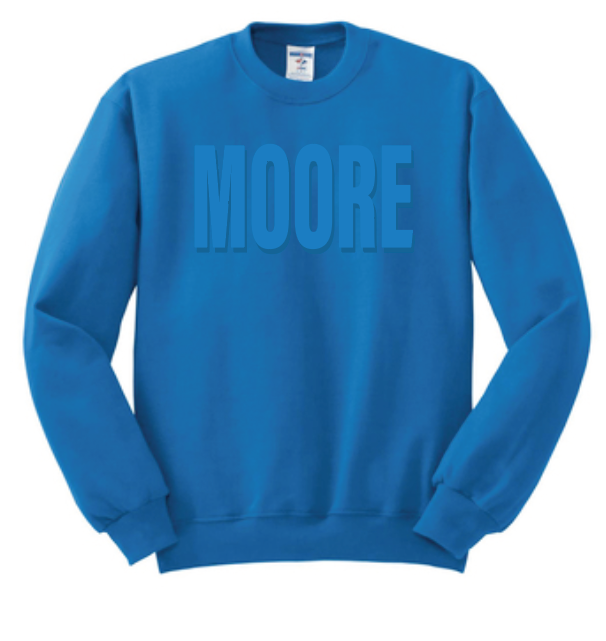 Moore Athletics "Royal Puff Moore" Crewneck Sweatshirt