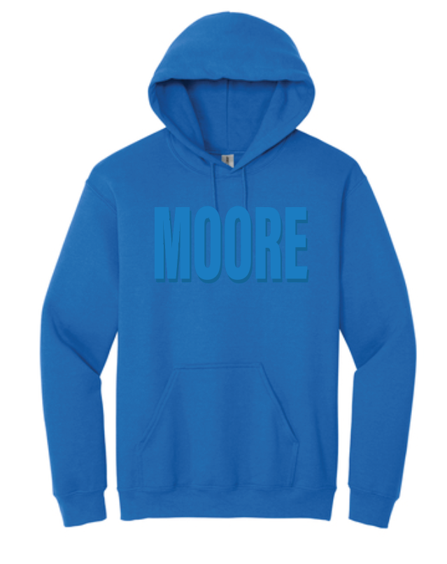 Moore Athletics "Royal Puff Moore" Hooded Sweatshirt