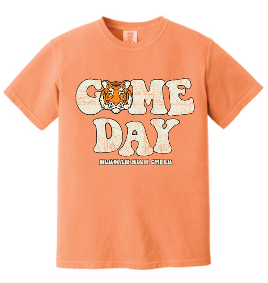 NHS Cheer "Game Day" Design S/S Comfort Colors T-shirt (melon)